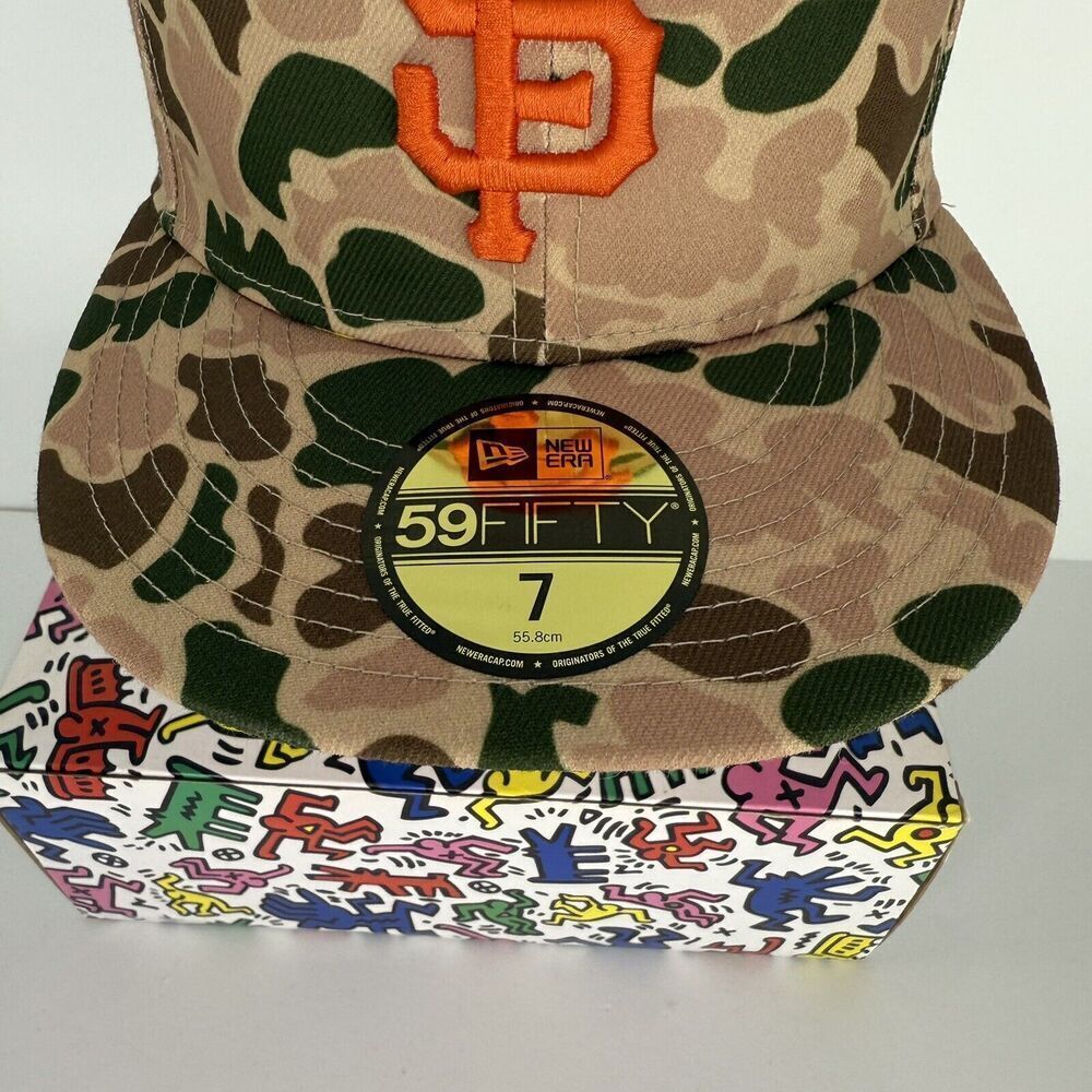 San Fransisco Giants Hat Cap Fitted Size 7 Brown‎ Duck Camo 59Fifty Plain Logo - Picture 7 of 11
